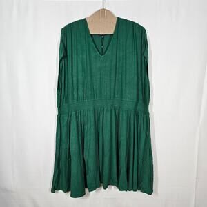 Universal Standard  Green Minetta Liquid Jersey V-neck Dress 3XL